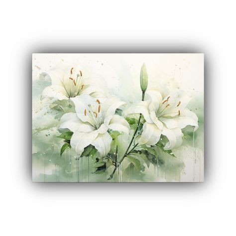 Pintura Abstracta Líneas Finas Verde Y Blanco Sobre Tela En 65x50cm-0