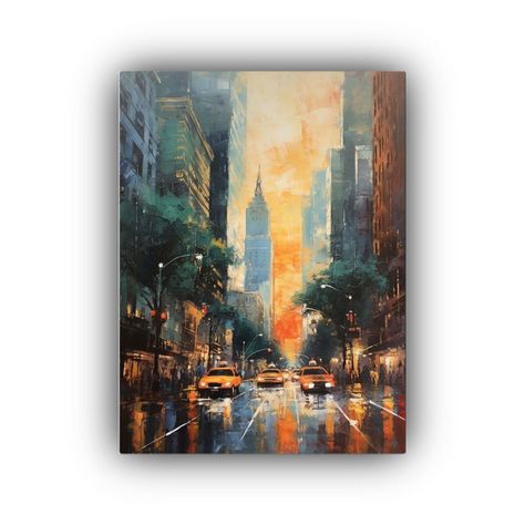 Cuadro Fotografía Perspectiva Pintura Calles De Nueva York 20x30cm-0