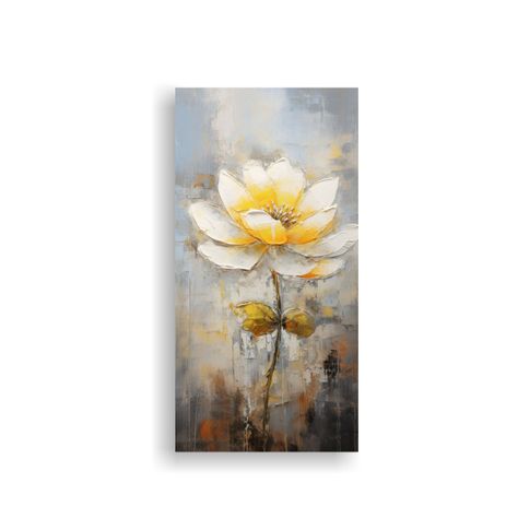 Pintura En Lienzo Estilo Dormitorio De Loto 20x40cm-0