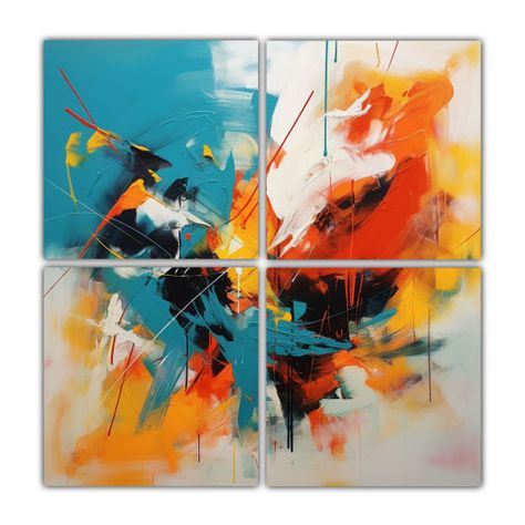 Cuadros Abstractos Energéticos De Pintura Moderna 160x160 Cm-0
