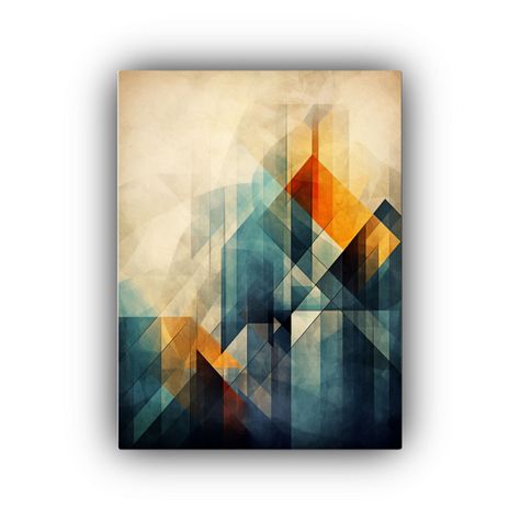 Tela En Bastidor Geométrica Abstracta Resistente 40x60cm-0