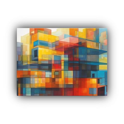 Arte Abstracto En Arquitectura: Integrando Color Y Creativid 90x60cm-0
