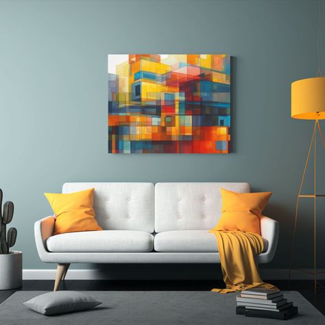 Arte Abstracto En Arquitectura: Integrando Color Y Creativid 90x60cm-2