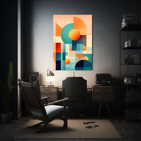 Pinturas Decorativas De Formas Geométricas Abstractas De Be 40x60cm-2