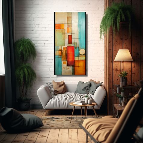 Cuadros Abstractos Texturados De Arte Moderno 70x140cm-2