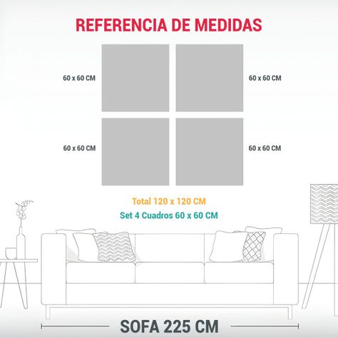 Pintura Al óleo De 4 Cuadros Cálidos De Color 120x120 Cm-1