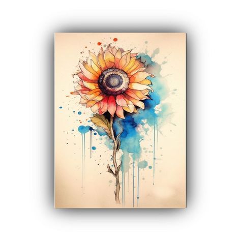 Cuadro Inspirador Elegante De Flores En Acuarela 20x30cm-0