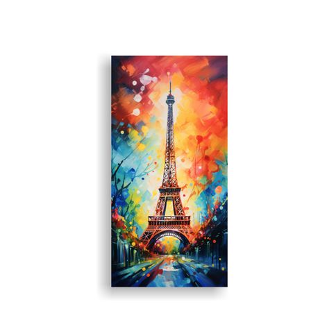 Pintura Decorativa Vintage De La Torre Eiffel En 50x100cm-0