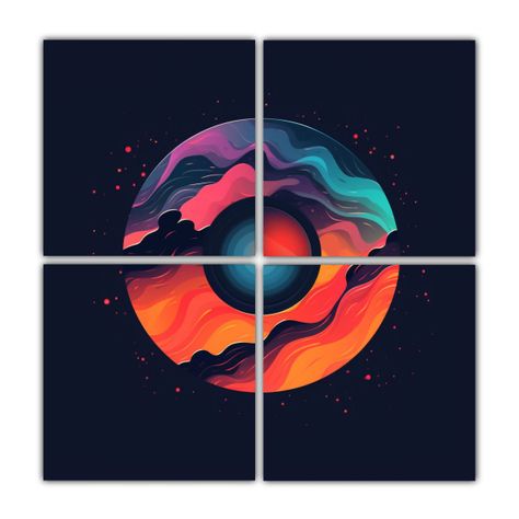 Cuatro Cuadros Hermosos Intensidad Pinturas De 140x140 Cm-0