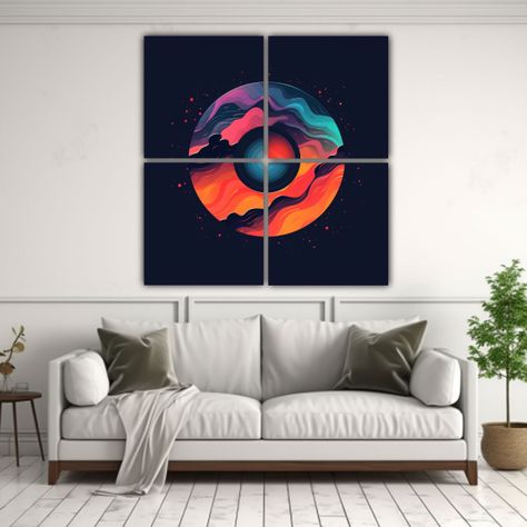 Cuatro Cuadros Hermosos Intensidad Pinturas De 140x140 Cm-2