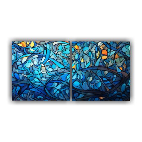 Pinturas De Decoración Set 2 Artes Expresión 40x20 Cm-0