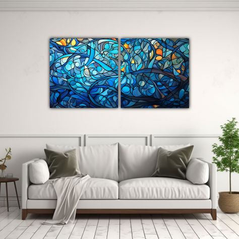Pinturas De Decoración Set 2 Artes Expresión 40x20 Cm-2