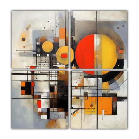 Pintura Abstracta Patrón Equilibrio Visual 180x180 Cm-0