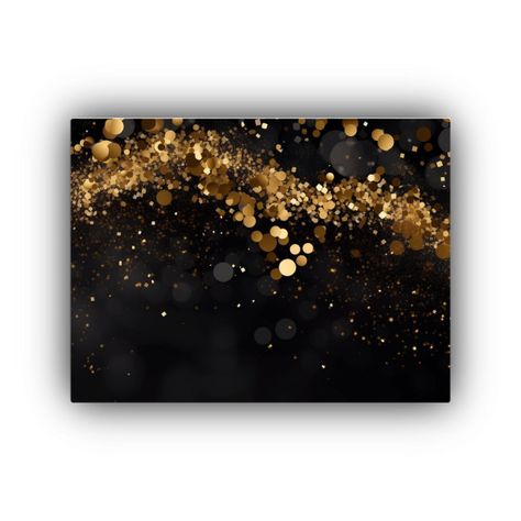 Cuadros De Pared De Lujo Con Brillo Dorado Sobre Fondo Negro 65x50cm-0