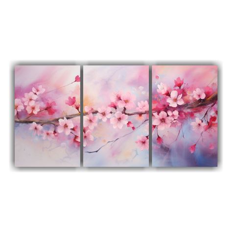 Pinturas Abstractas Sakura Con Colores Vibrantes 240x120 Cm-0