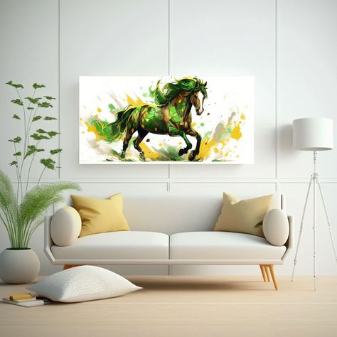 Pintura Cuadro Espectacular De Un Caballo 100x50cm-2