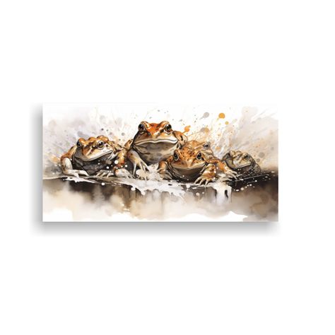 Lienzo Decorativo De Ranas Y Sapos En Colores Marr 100x50cm-0