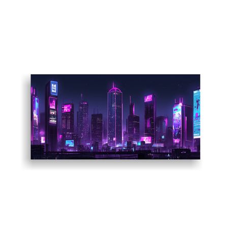 Cuadro Tela Canvas Exposición Ciudad Con Luces 140x70cm-0