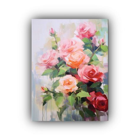 Cuadro De Rosas Para Comedor Variedad De Pinturas 20x30cm-0