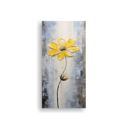 Pintura De Flores Amarillas En Lienzo, 70x140cm-0