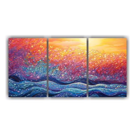 Pinturas De Decoración En Estilo Puntillismo 90x45 Cm-0