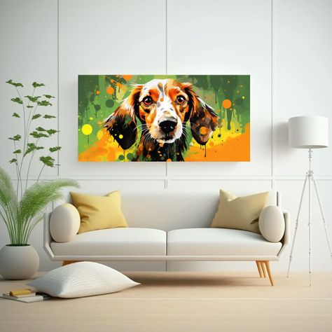 Pintura Decorativa Moderna: Mascota En Verde Y Nar 160x80cm-2