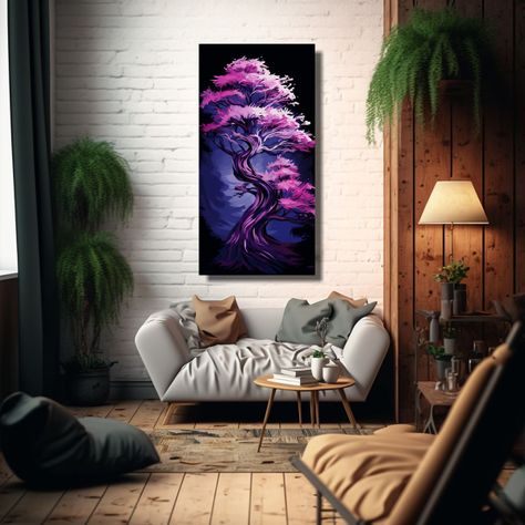 Pintura De Lienzo Decorativo Para Baño Con árbol 50x100cm-2