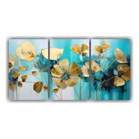 Pinturas Decorativas Para Dormitorio En Turquesa 120x60 Cm-0