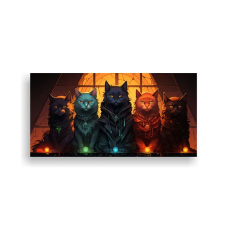 Pinturas Decorativas De Gatos En Un Patrón 100x50cm-0