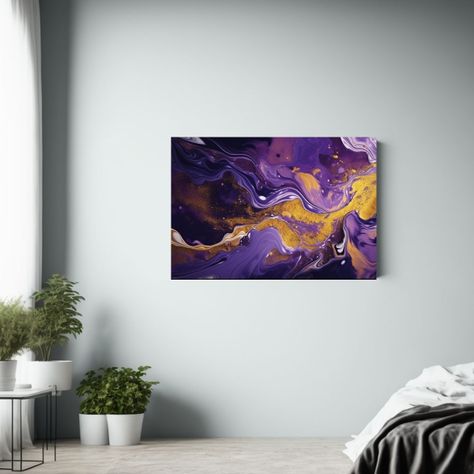 Cuadro Baño Moderno Marbling Abstracto Swirls Líquidos 65x50cm-2