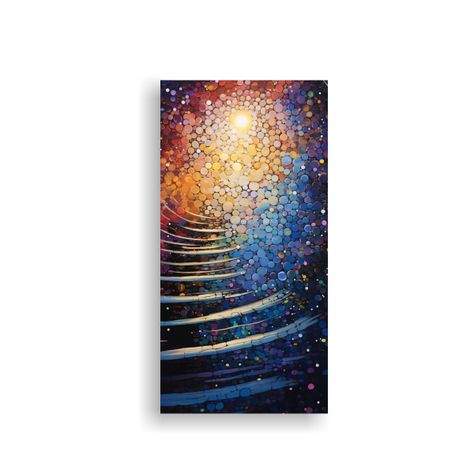 Cuadro Tema Duradero Estilo Puntillismo Luminoso 30x60 Cm-0