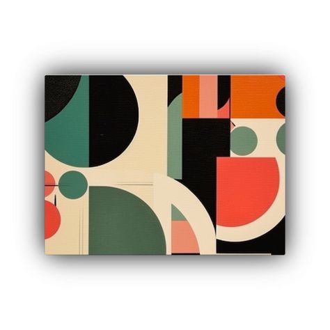 Decoración Abstracta Geométrica Grabado En Madera Seda Pat 60x40cm-0