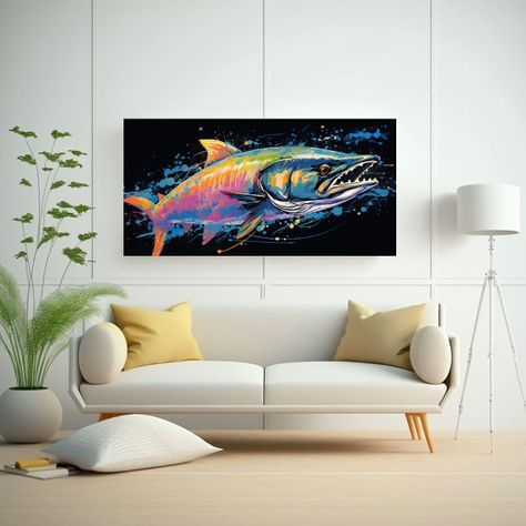 Cuadro Venta Expresividad Tarpon En Colores Ónix  140x70cm-2
