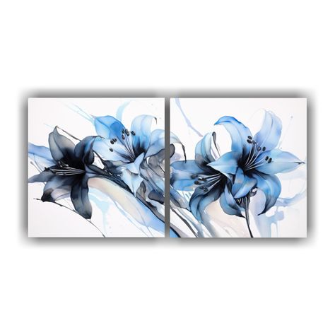 Set 2 Lienzos Modernos: Pintura Abstracta 140x70 Cm-0