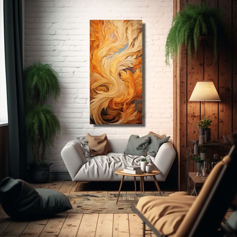 Cuadro Espectacular De Hojas De Otoño En Remolino 80x160cm-2
