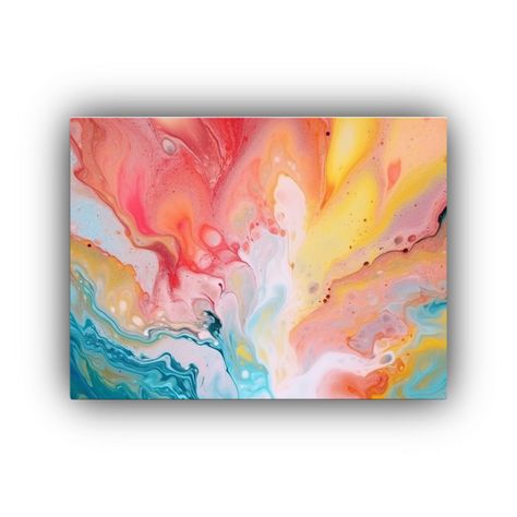 Fondo Abstracto De Pintura En Color Líquido Marmolado Para  30x20cm-0