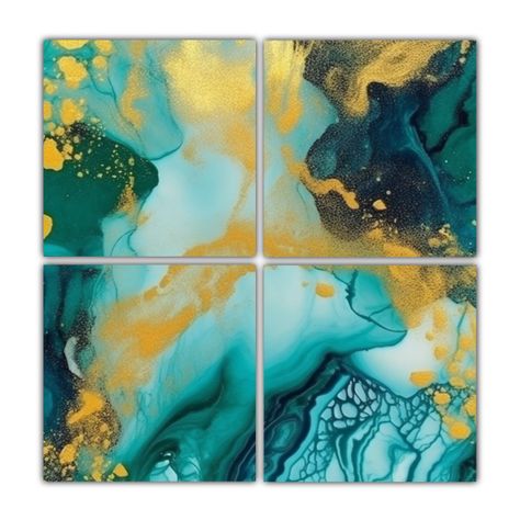 Pinturas Abstractas Ambiente En Turquesa 200x200 Cm-0