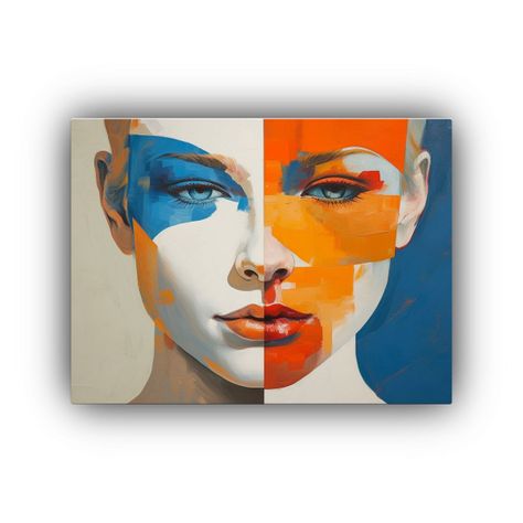 Pintura Abstracta Exuberante De Rostro Femenino 60x40cm-0