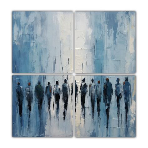 Cuadro Impreso Habitación Pintura Moderna 80x80 Cm-0