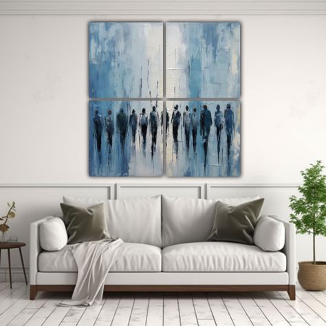 Cuadro Impreso Habitación Pintura Moderna 80x80 Cm-2