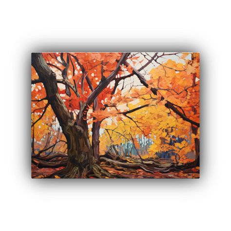 Lienzo De Tela Patrón Intenso Árboles De Arce 60x40cm-0
