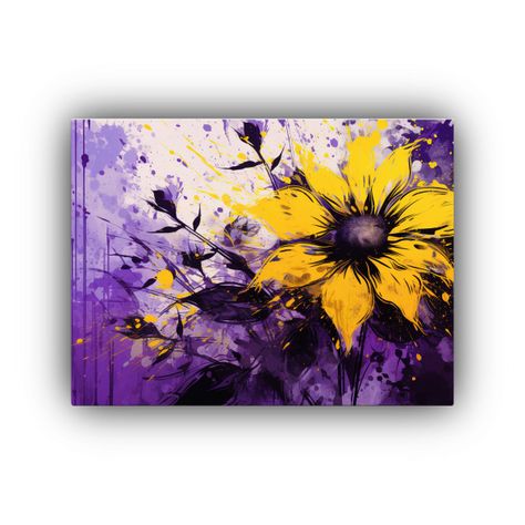 Cuadros Decorativos Amarillo Y Morado Para Salón Con Atmós 50x40cm-0
