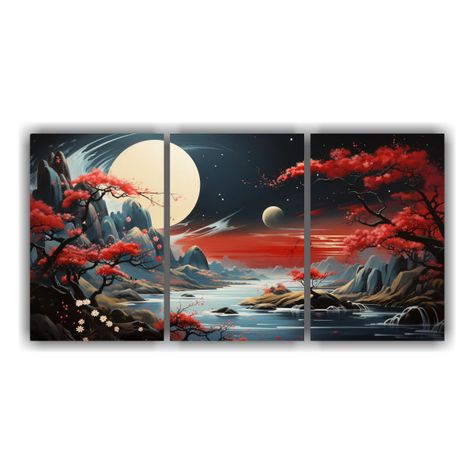 Set 3 Composiciones Tonos Originalidad: Pintura 90x45 Cm-0