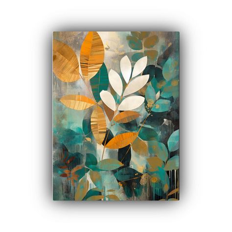 Cuadro De Hojas Tropicales Para Decoración De Comedor 30x45cm-0