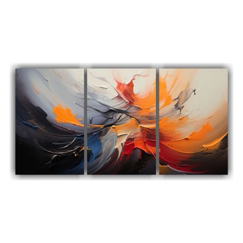 Pinturas Abstractas De Lienzo Set 3 Intensidad 150x75 Cm-0
