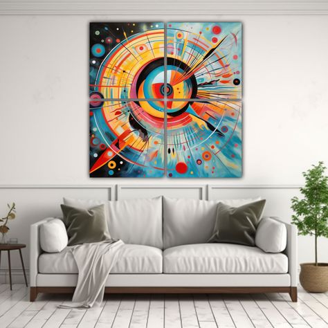 Pinturas Decorativas Estilo Kandinsky, Energía 60x60 Cm-2