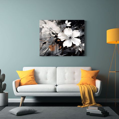 Cuadro Horizontal Con Textura En Blanco Y Negro Para Un Ambi 65x50cm-2