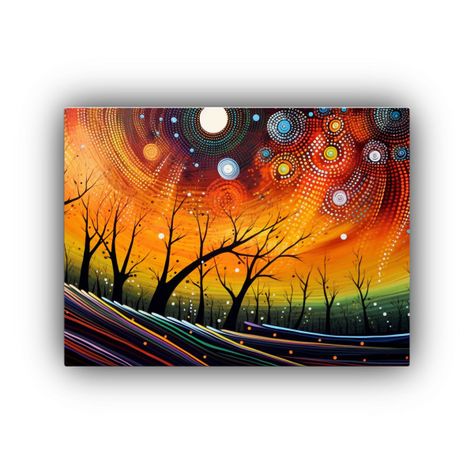 Pintura Aborigen Australiana De Estrellas Y El Equilibrio C 65x50cm-0