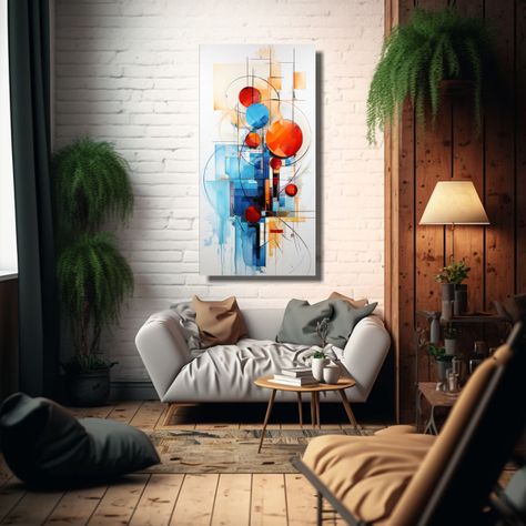 Cuadro Galería Intenso Abstracto En Estilo 70x140cm-2