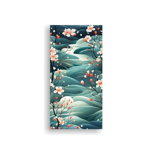 Pintura Decorativa Con Motivo De Cascada 30x60 Cm-0